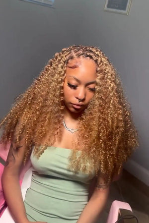 Ins influencer theehairtopia shows the braiding process of 27 30 mixed color burmese curly with spiral curls crochet miracle knots hair