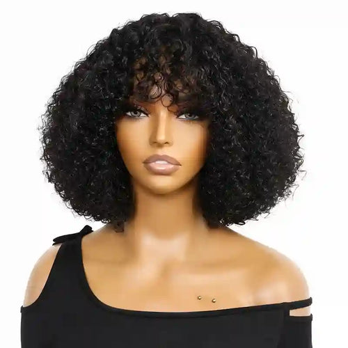 Human Hair Short Curly Wigs for African American