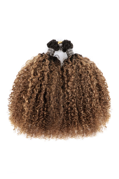 Double Drawn T1B/30 Ombre Color Tight Curly Feather Crochet Human Hair