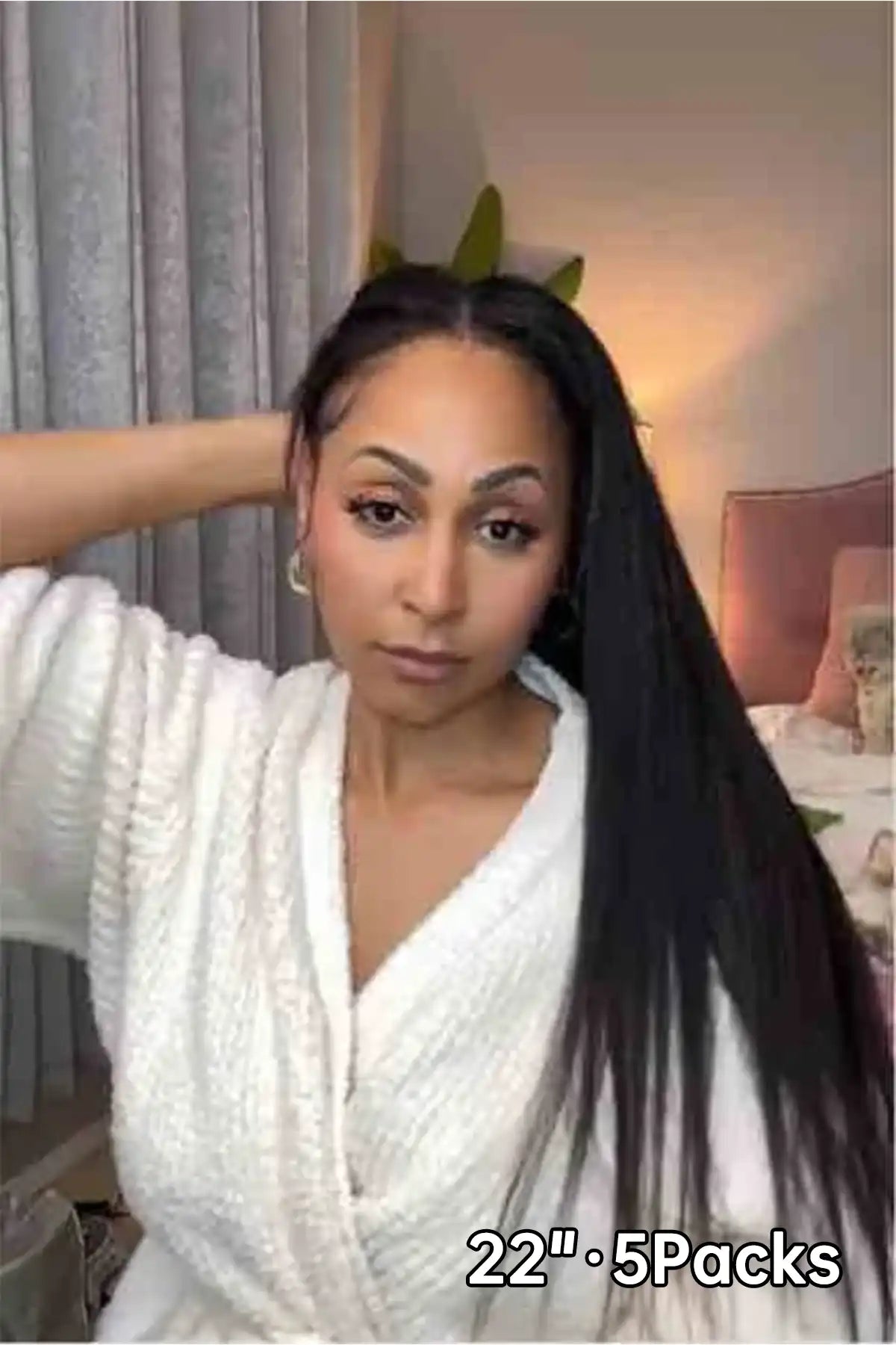 Tiktok influencer jusbtv.beauty shows the braiding process of kinky straight feather crochet hair extension