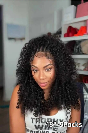 Tiktok influencer kaychelled shows the braiding process of burmese curly with spiral ends feather crochet hair 