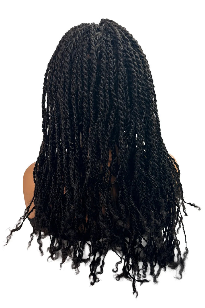 Ygwigs Twist Braids Voll Lace Wigs 18 inch 100% Onbehandeld Haar