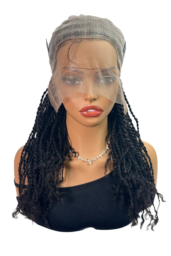Ygwigs Twist Braids Voll Lace Wigs 18 inch 100% Onbehandeld Haar