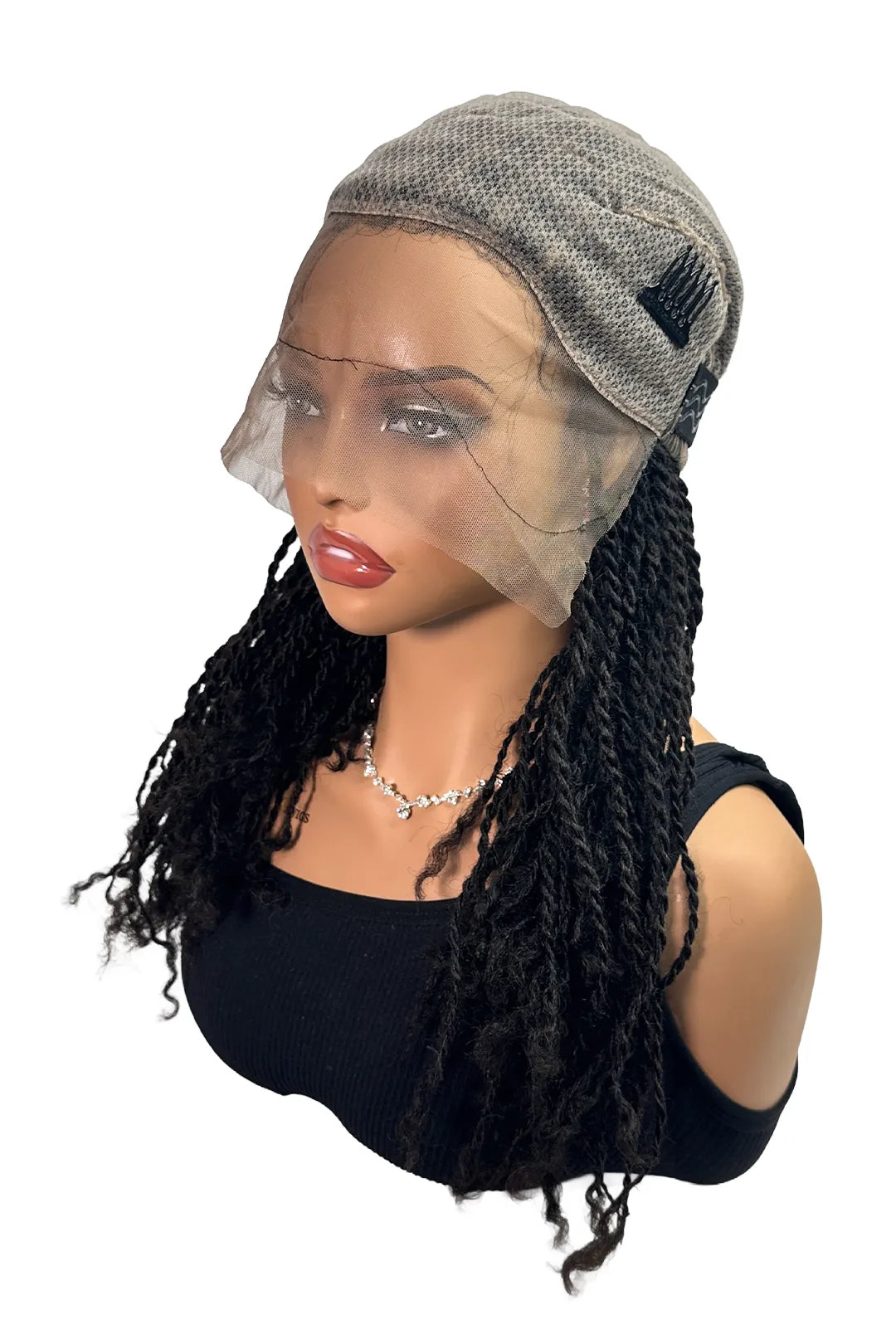 Ygwigs Twist Braids Voll Lace Wigs 18 inch 100% Onbehandeld Haar