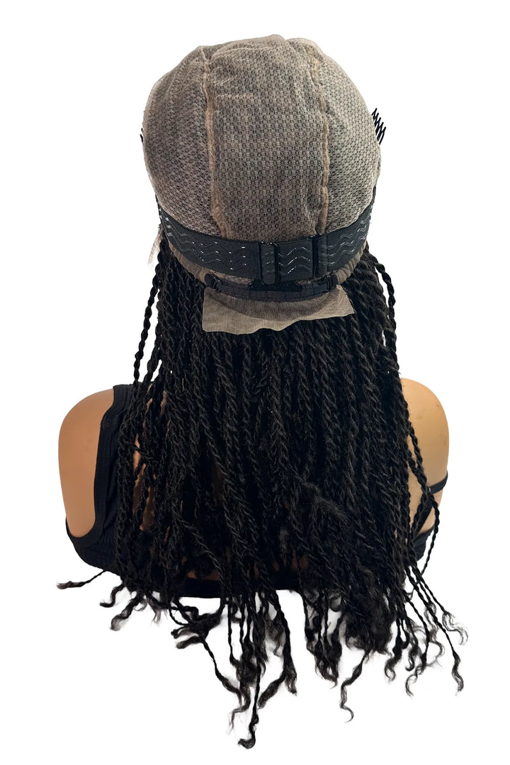 Ygwigs Twist Braids Voll Lace Wigs 18 inch 100% Onbehandeld Haar