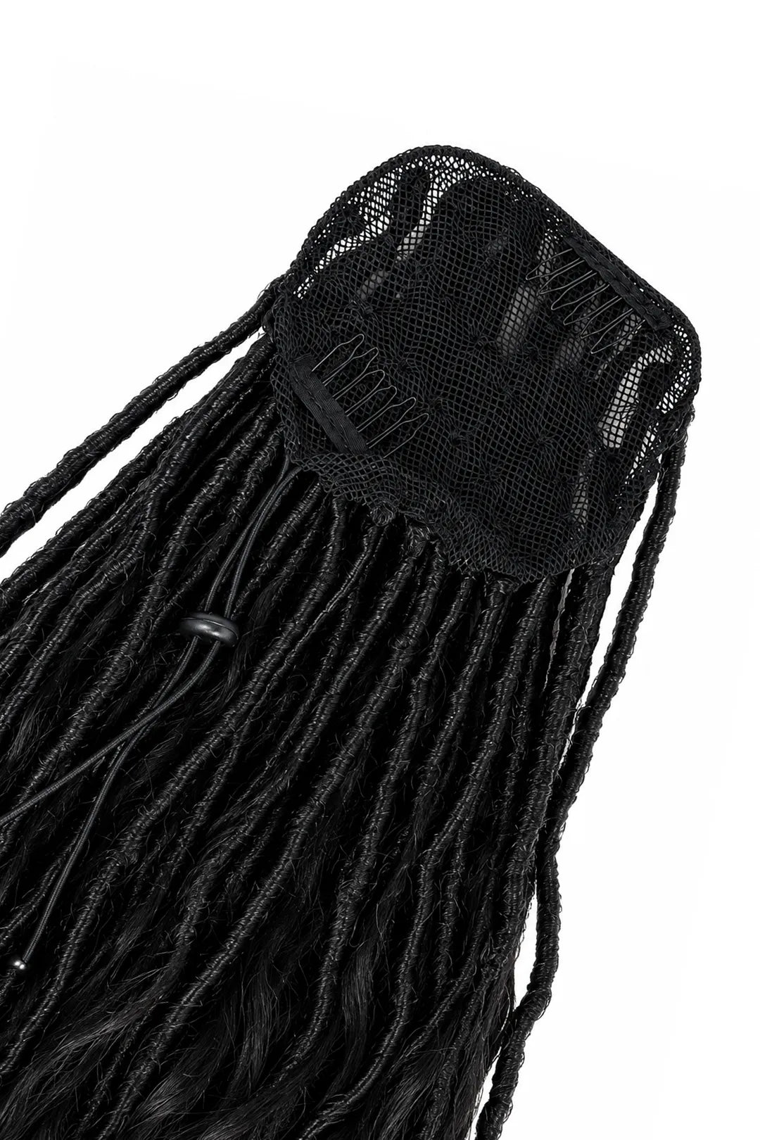 Ygwigs Braid Ponytail Crochet Faux Locs Braids with Human Hair Curls Body Wave Drawstring