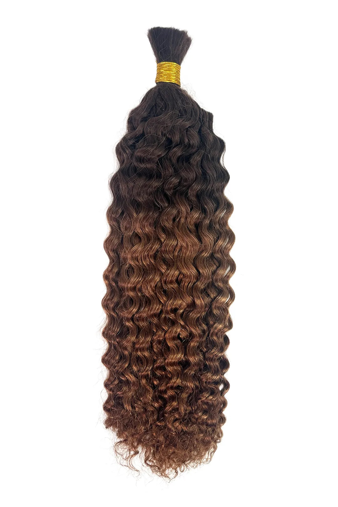 Ygwigs Two-tone Color #4/30 Water Wave Bulk Hair Double Drawn 18inch