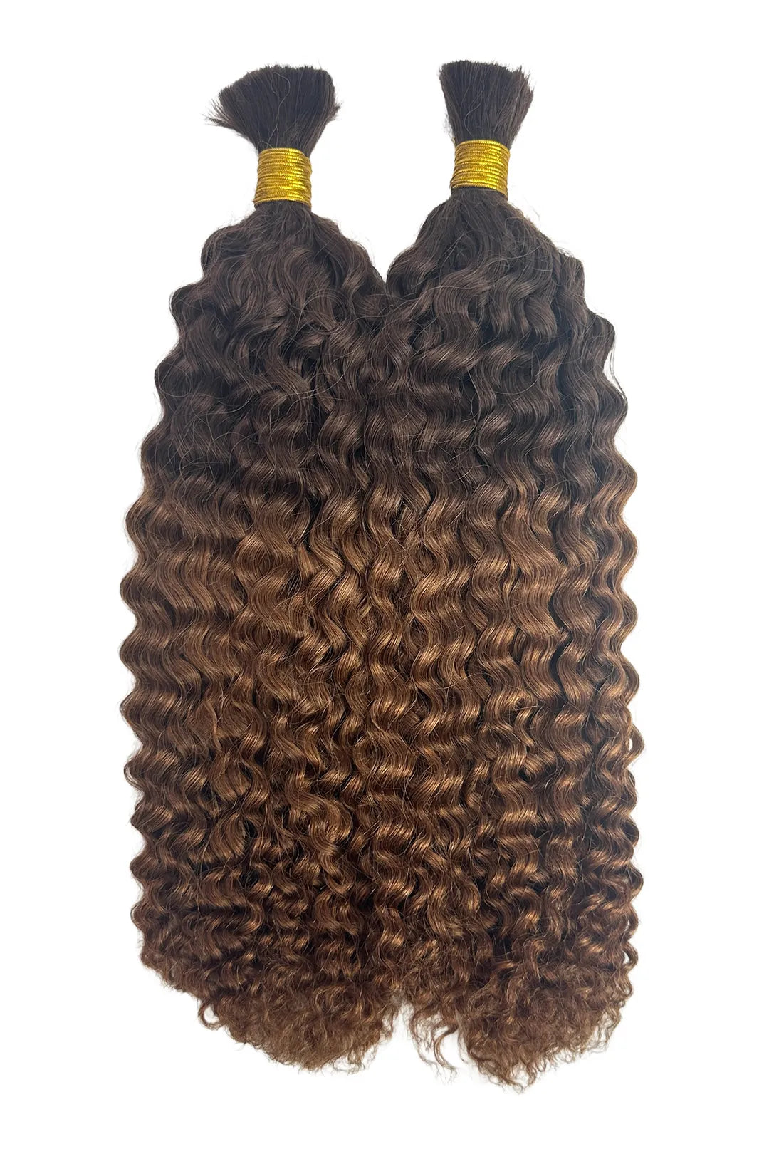 Ygwigs Two-tone Color #4/30 Water Wave Bulk Hair Double Drawn 18inch