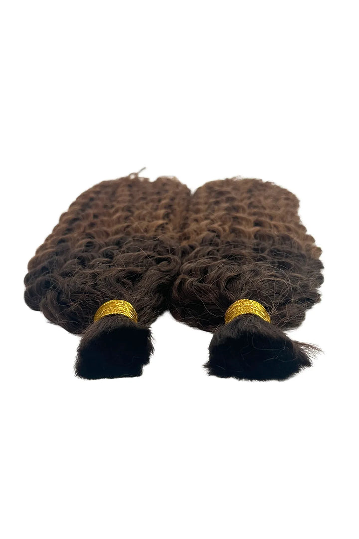 Ygwigs Two-tone Color #4/30 Water Wave Bulk Hair Double Drawn 18inch