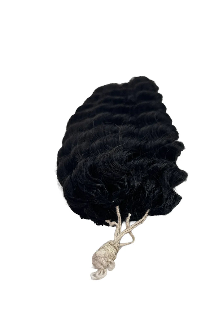 Ygwigs Handmade Feather Line Hair Extensions Deep Wave Single-Strand with Loop 16inch