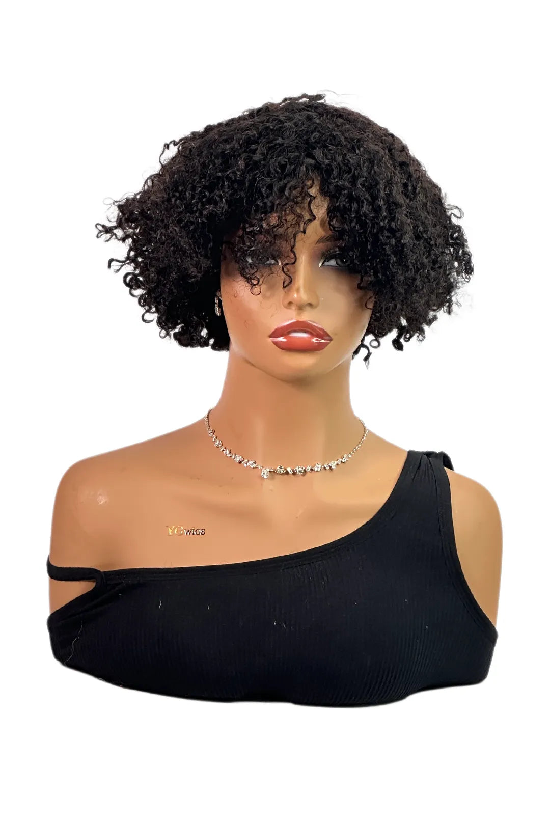 Ygwigs Non-Lace Wigs Krullende Bob 30cm Natuurlijke Kleur