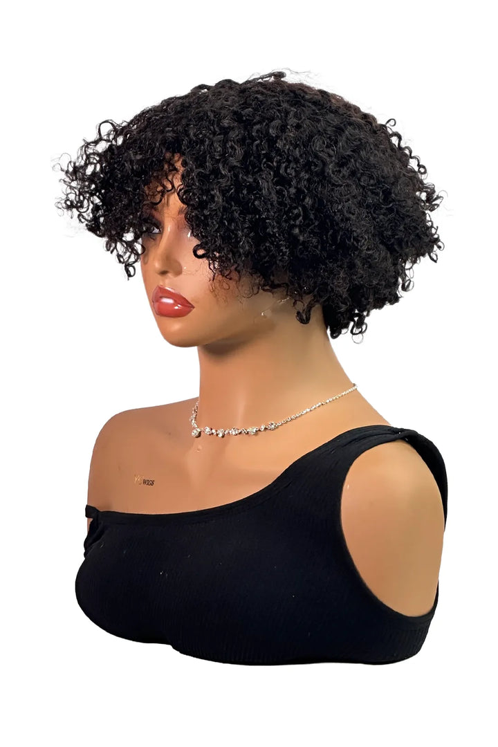 Ygwigs Non-Lace Wigs Krullende Bob 30cm Natuurlijke Kleur