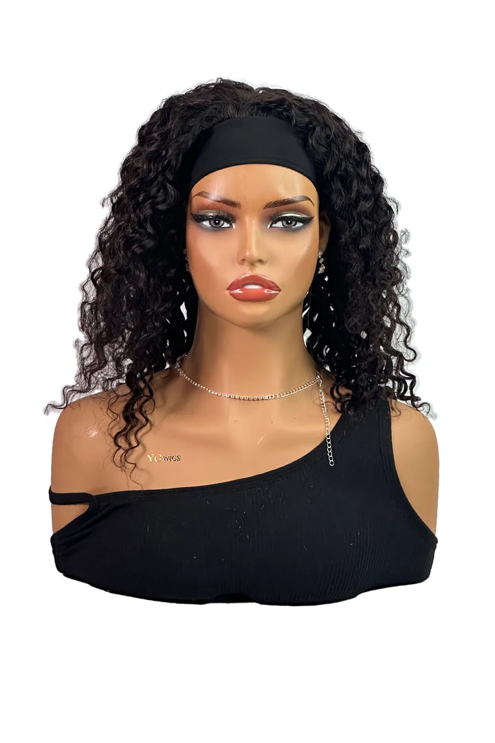 Ygwigs Headband Curly Wig 14 Inch Natural Color