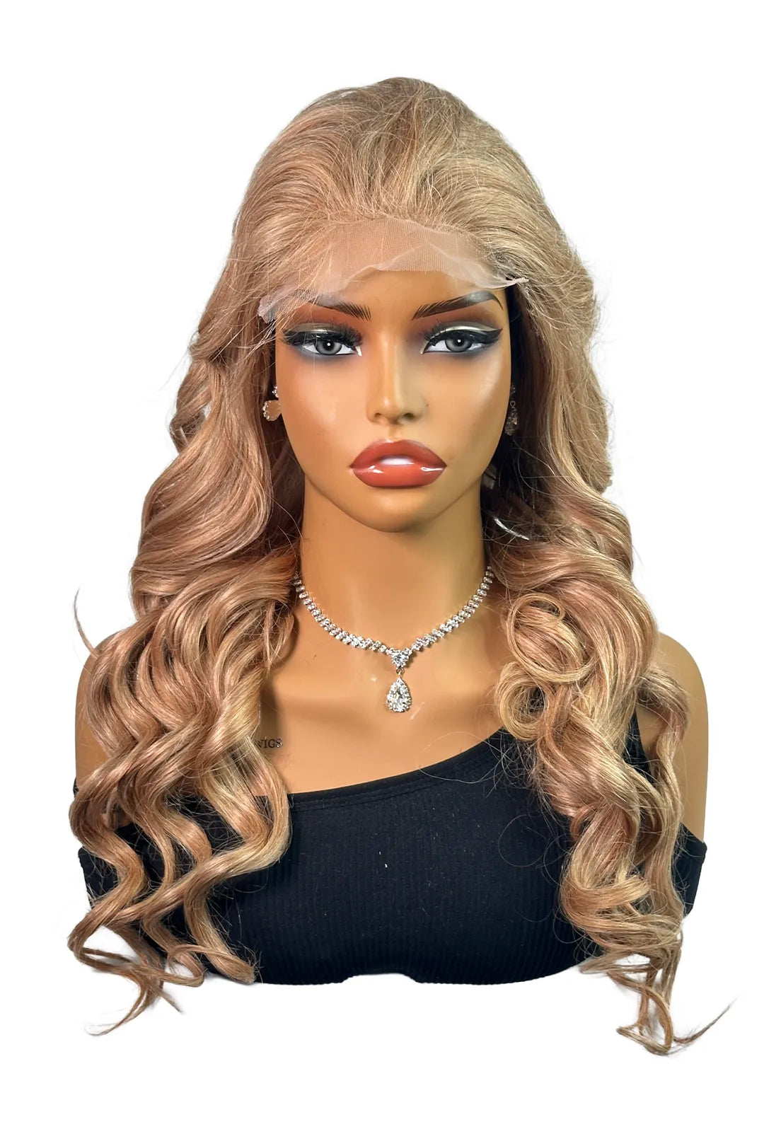 Ygwigs Blonde HD Lace Wig 5x5 Frontal Glueless Body Wave Hair 22 Zoll