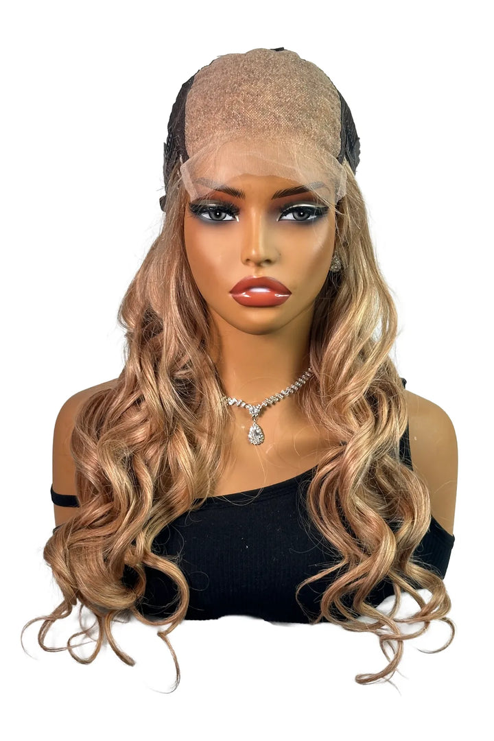 Ygwigs Blonde HD Lace Wig 5x5 Frontal Glueless Body Wave Hair 22 Zoll