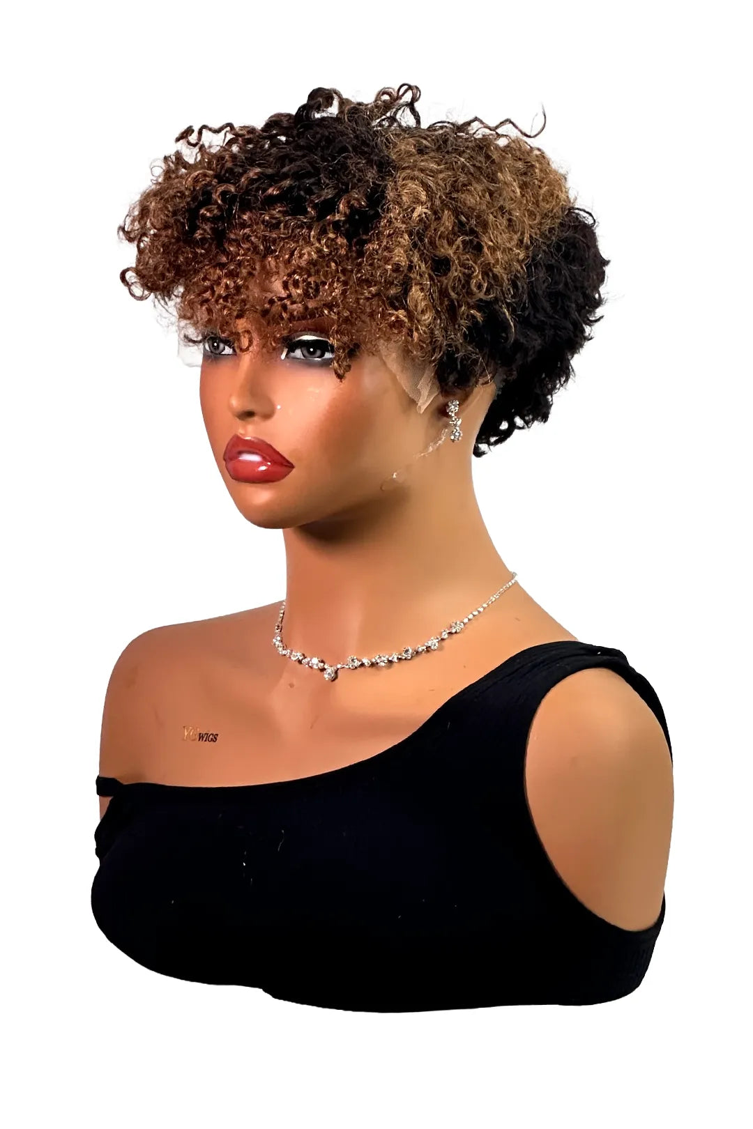 Ygwigs T Part Lace Wig T1B/27 Curly 10inch