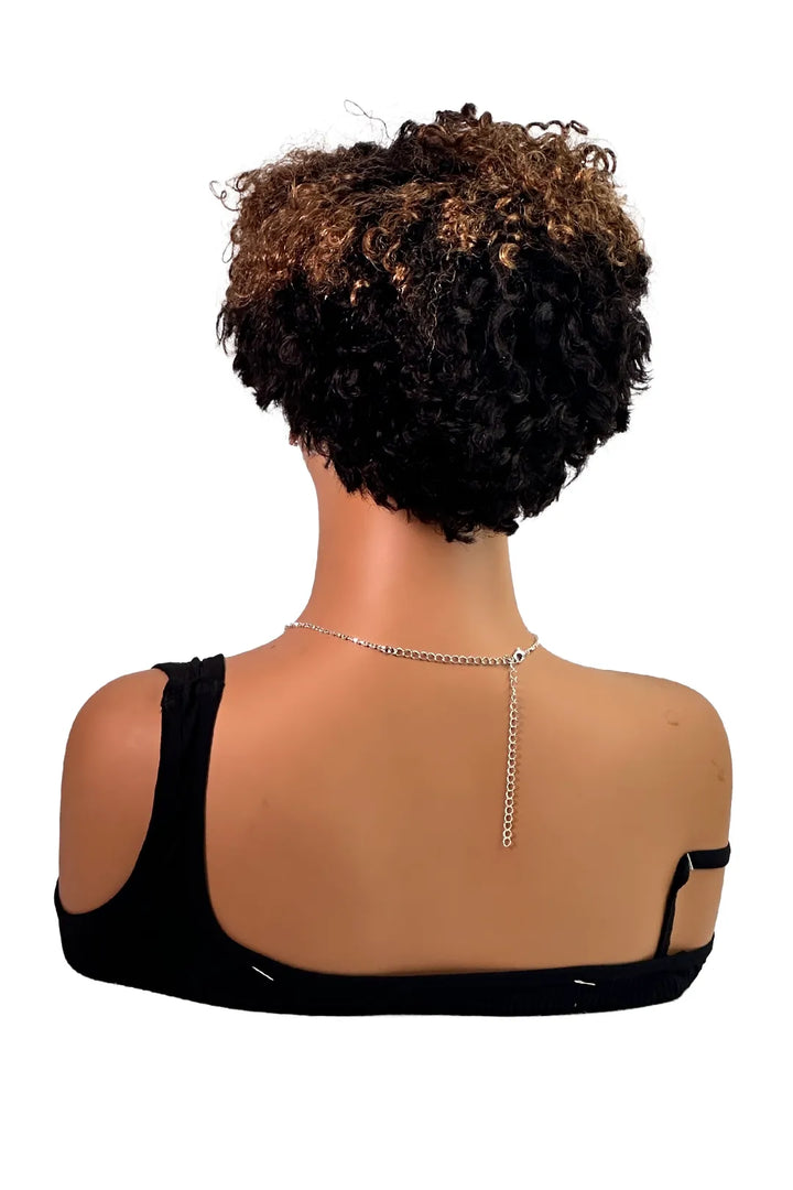 Ygwigs T Part Lace Wig T1B/27 Curly 10inch