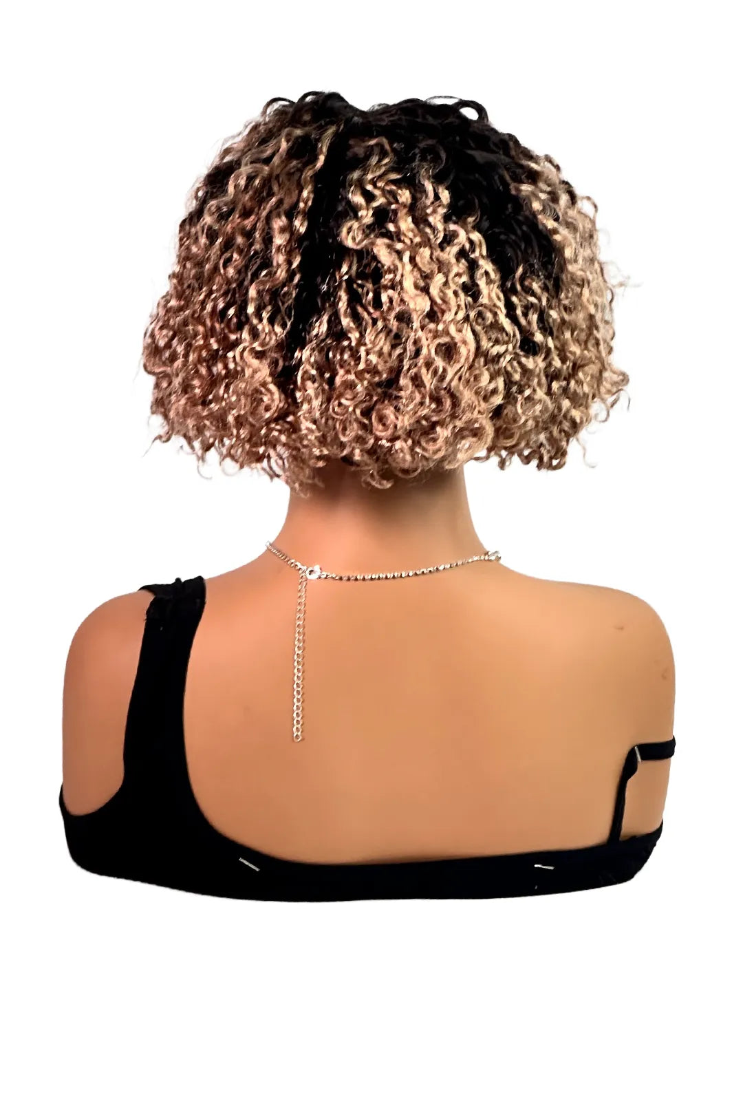 Ygwigs T Part Lace Wig T1B/27 Curly 8inch