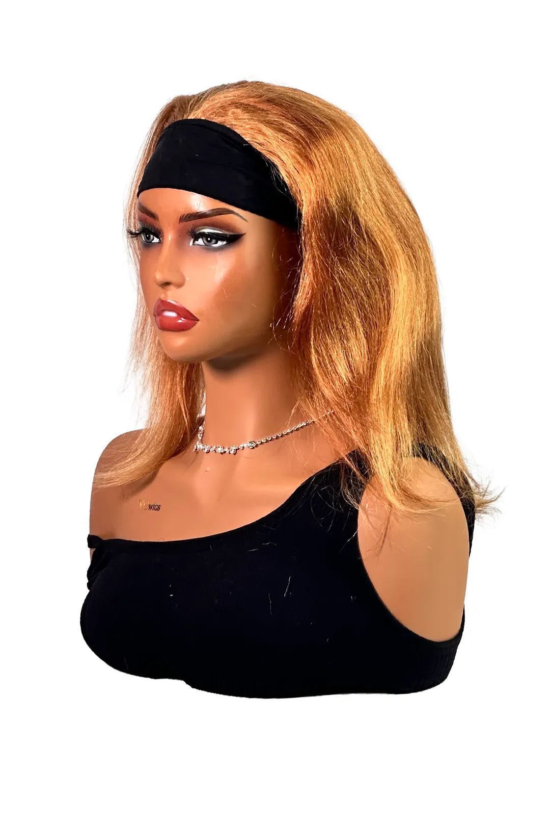 Ygwigs Headband Wig 12 Inch Straight Brown Color