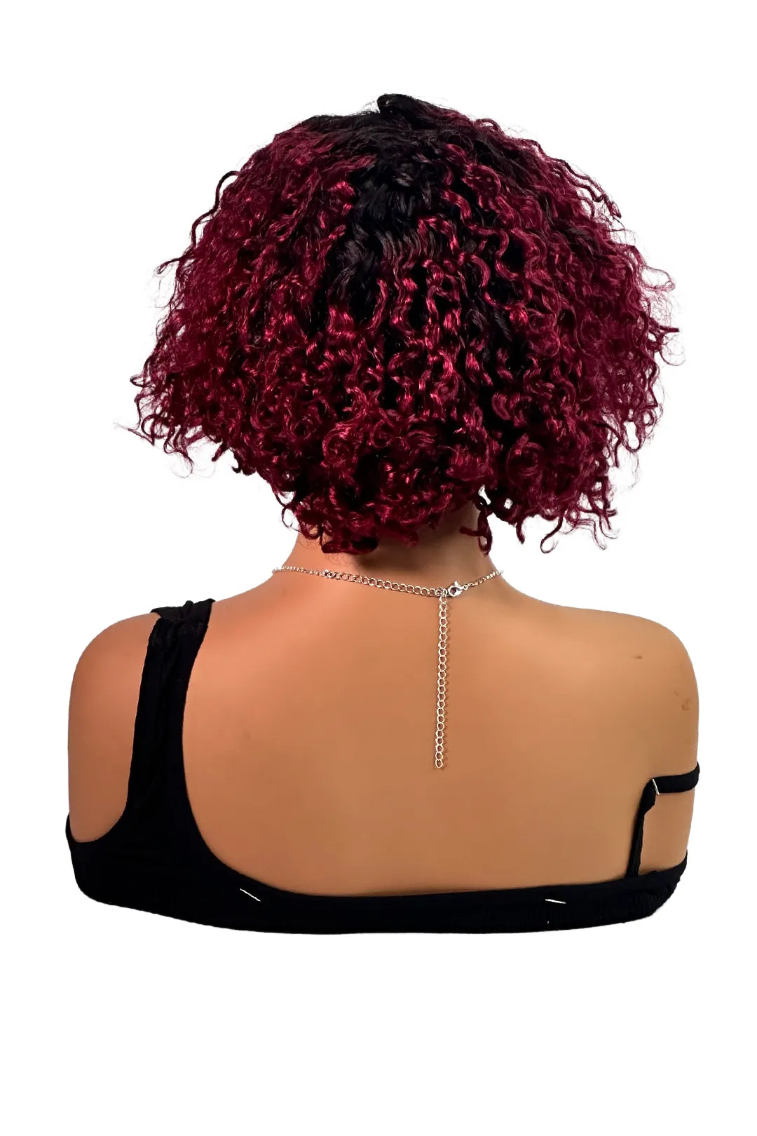 Ygwigs T Part Lace Wig T1B/99J Curly 8inch