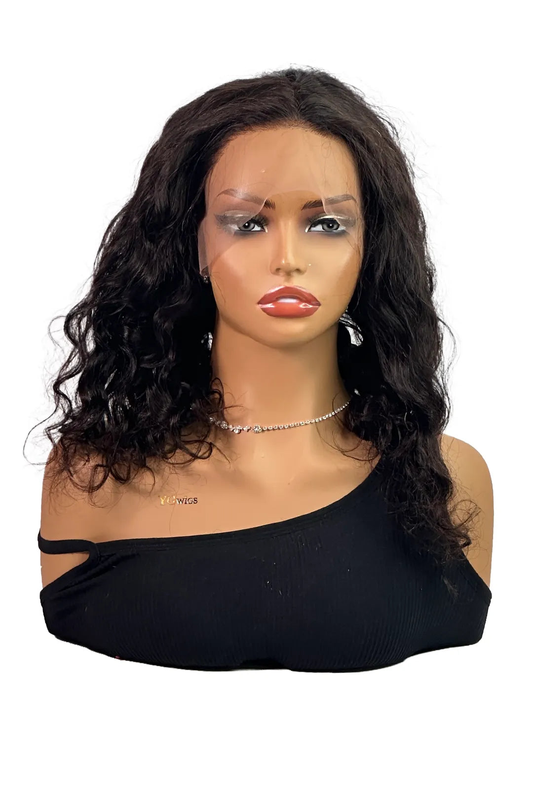 Ygwigs 13x4 Lace Frontal Wig Loose Wave 16 Inch Natural Color