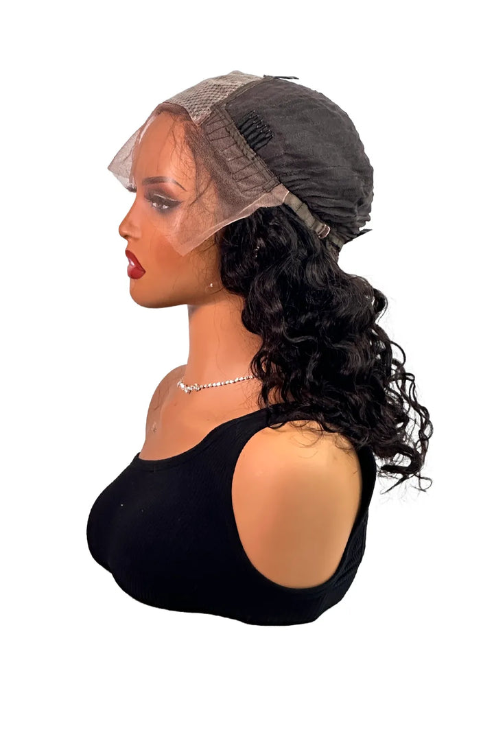 Ygwigs 13x4 Lace Frontal Wig Loose Wave 16 Inch Natural Color