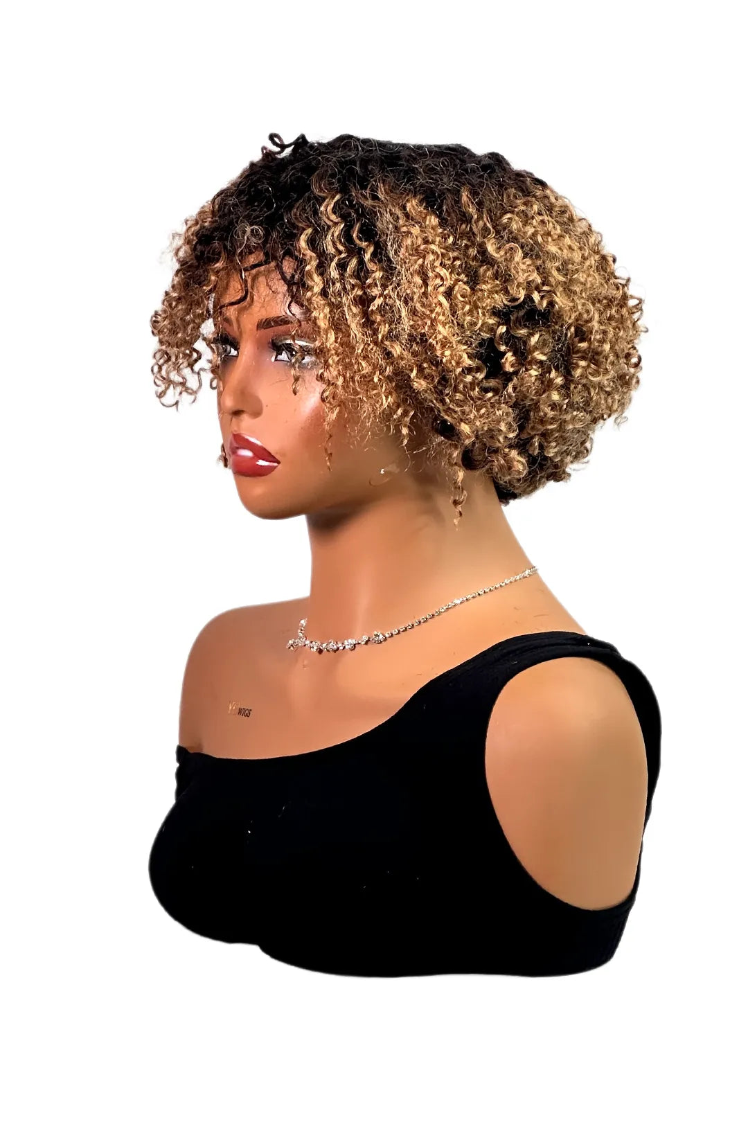 Ygwigs Niet-lace Wigs Krullende Bob 12 inch T1B/27