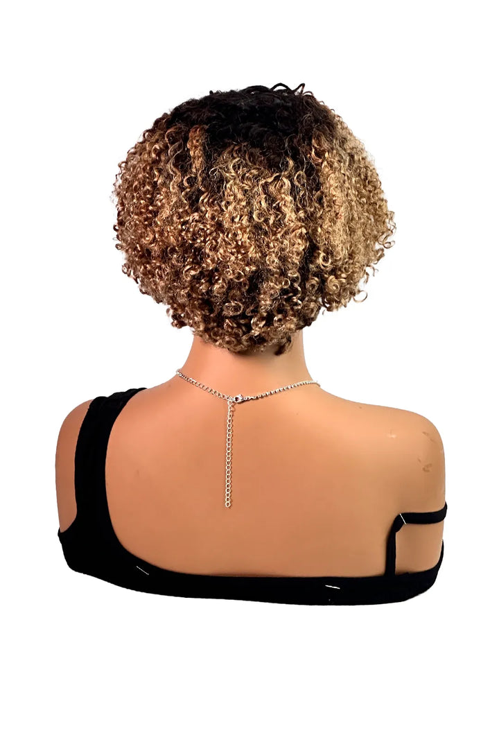 Ygwigs Niet-lace Wigs Krullende Bob 12 inch T1B/27