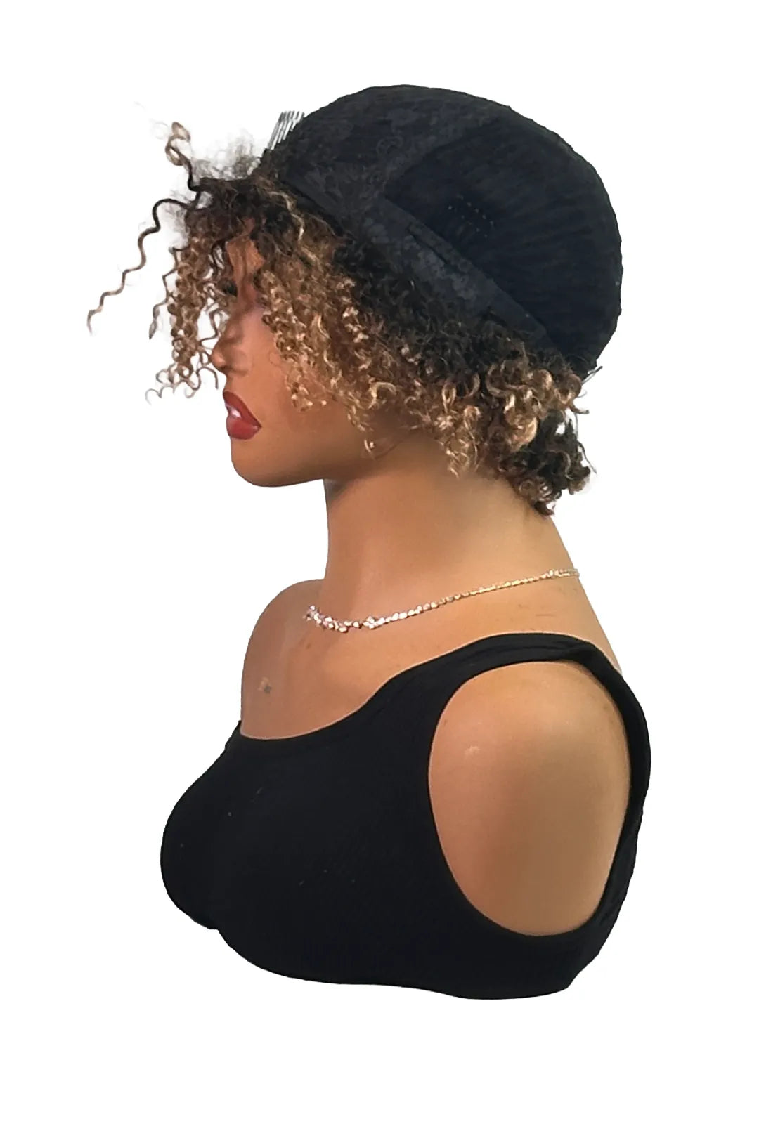 Ygwigs Niet-lace Wigs Krullende Bob 12 inch T1B/27