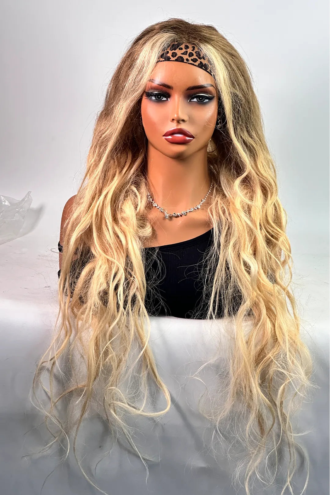 Ygwigs Lace Headband Wigs 76cm Body Wave T1B/613 Kleur