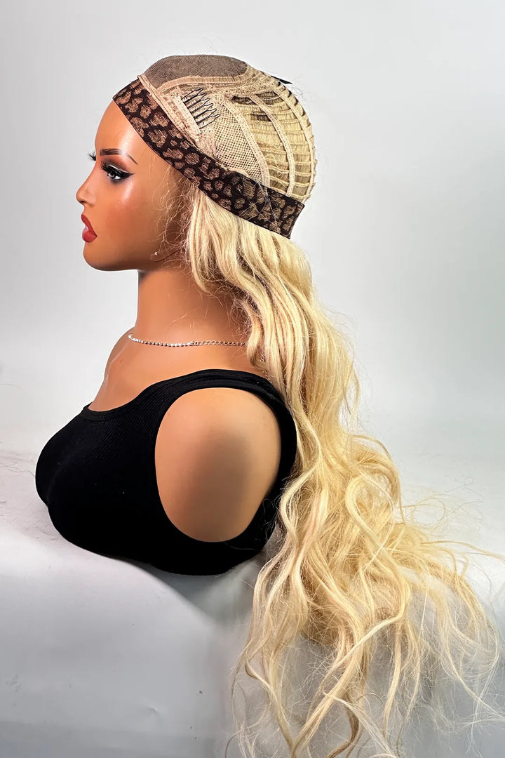 Ygwigs Lace Headband Wigs 76cm Body Wave T1B/613 Kleur