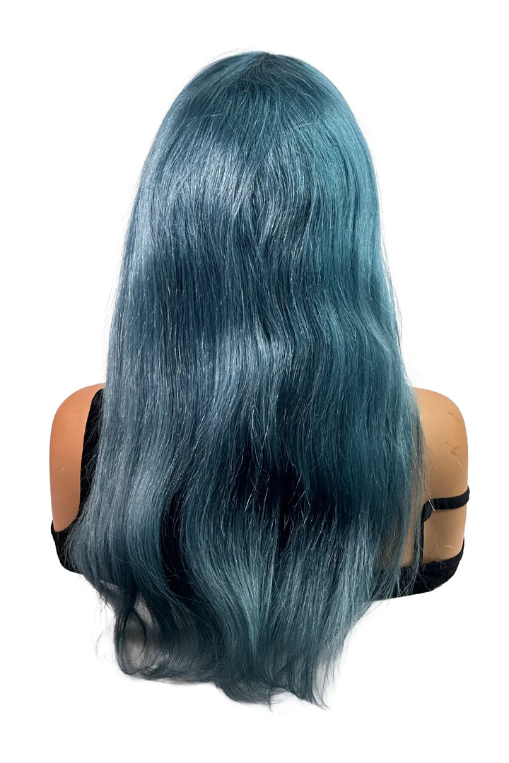 Ygwigs Lace Headband Wigs 46cm Water Wave Blauwe Kleur