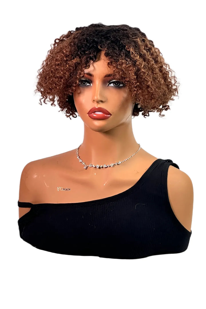 Ygwigs Non-Lace Wigs Krullende Bob 30cm T1B/30