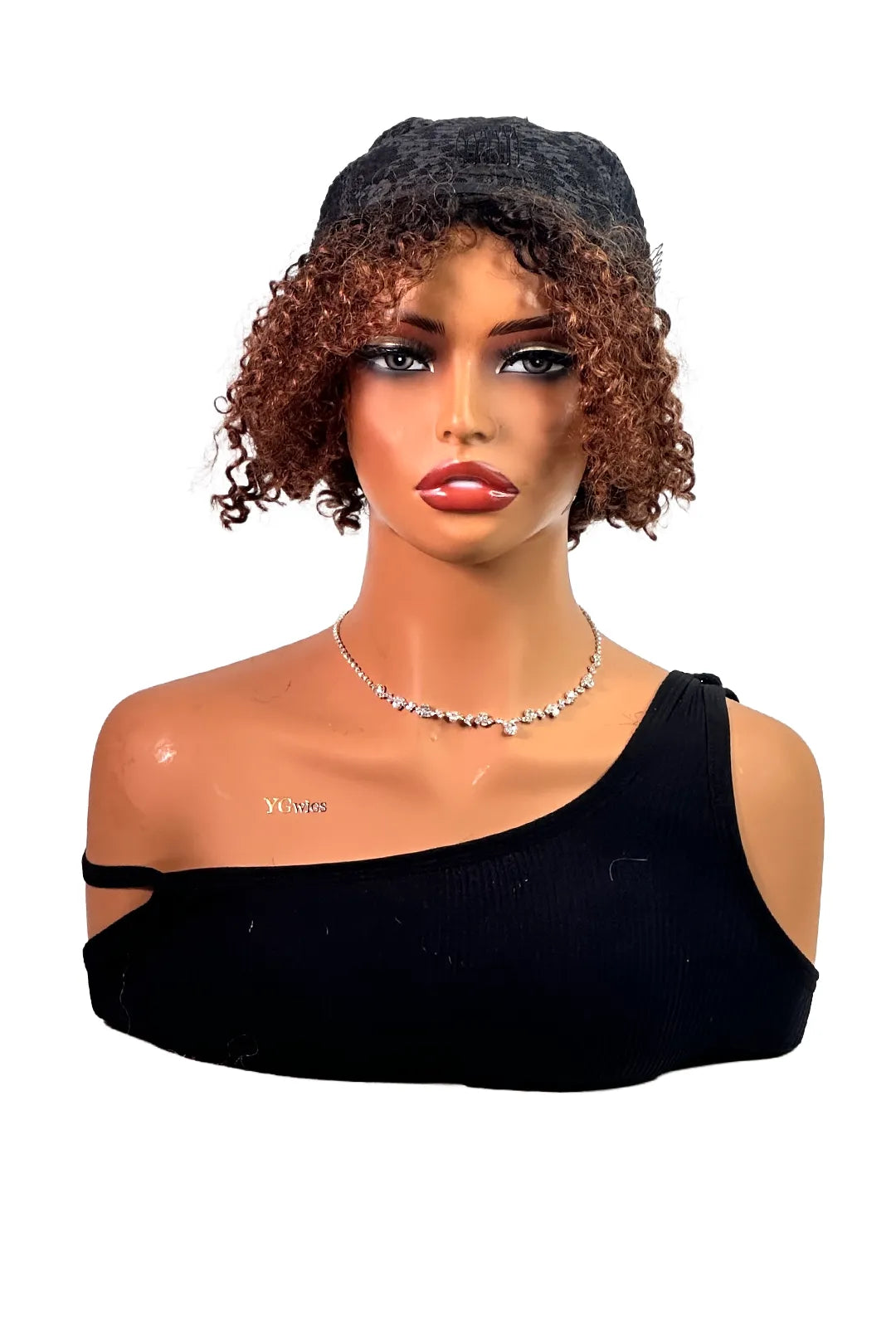 Ygwigs Non-Lace Wigs Krullende Bob 30cm T1B/30