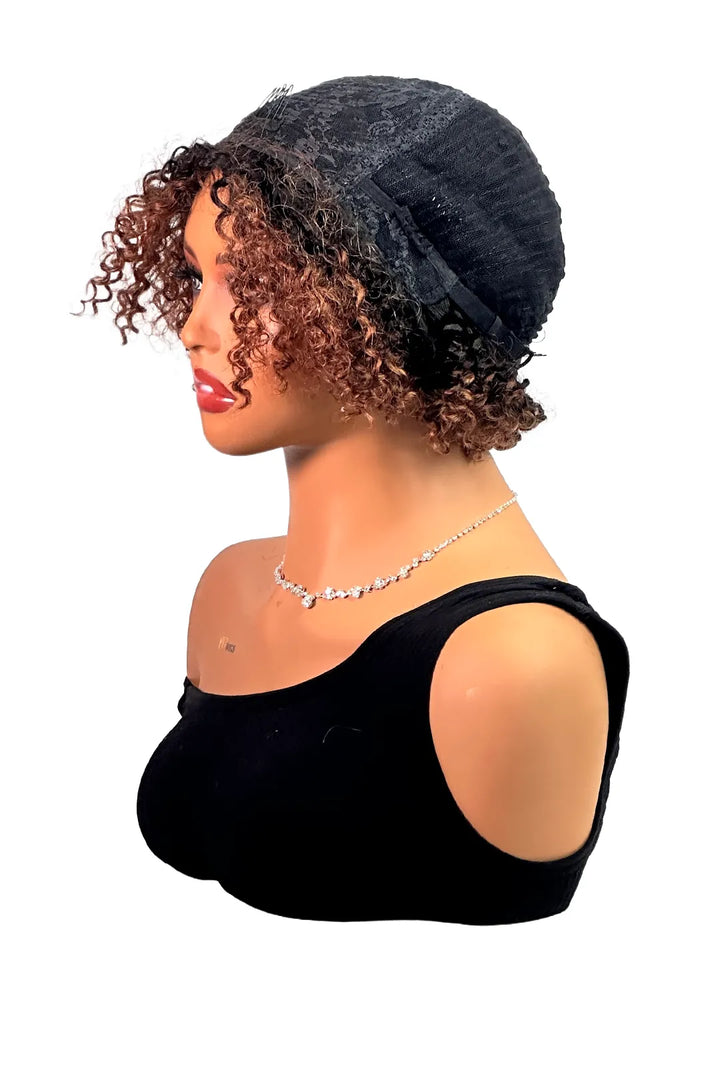 Ygwigs Non-Lace Wigs Krullende Bob 30cm T1B/30