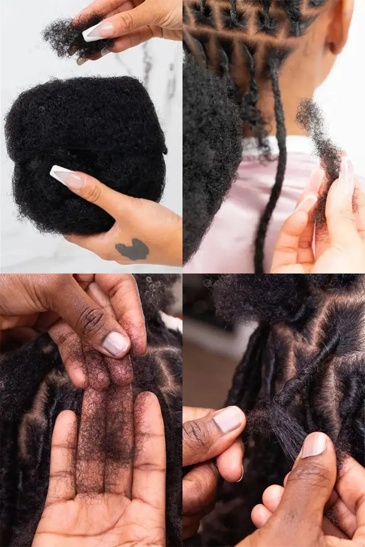 Afro Kinky Bulk Hair for Dreadlocks Braiding Natural Black 50g Pack 4