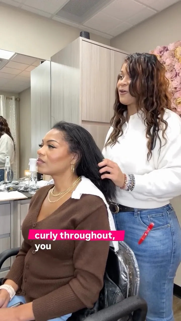 High ponytail extension hairstyle with sleek edges, hairstylist in Louis, MO