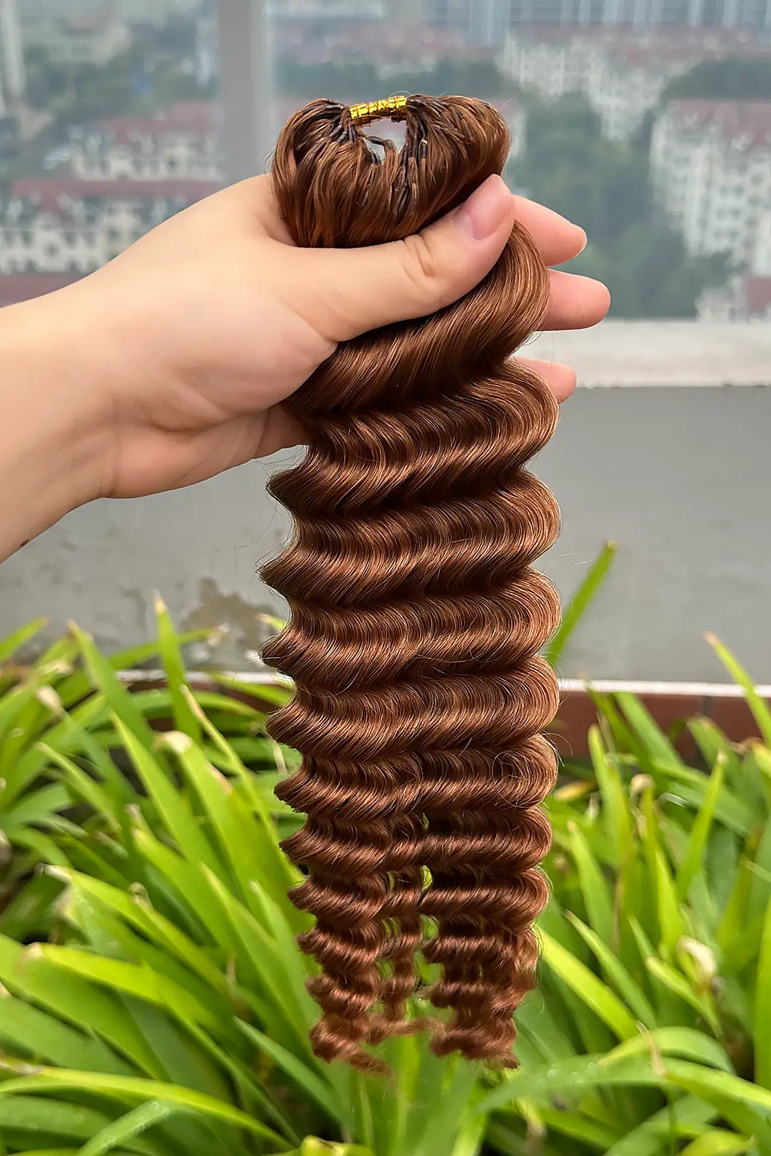Auburn Brown #30 Deep Wave Feather Crochet Human Hair 2