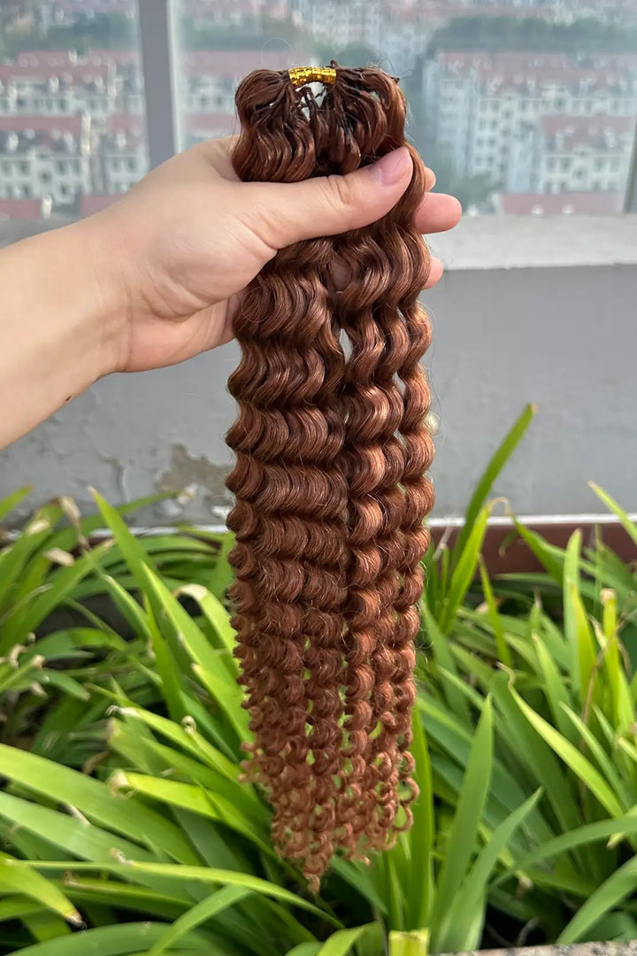 Auburn Brown #30 Water Wave Feather Crochet Human Hair