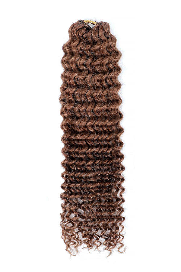 Cheveux humains crochetés en cheveux humains Auburn Brown #30 Water Wave Feather