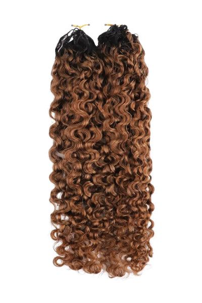Auburn Brown Ombre Water Deep Wave Feather Crochet Hair - T1B/30