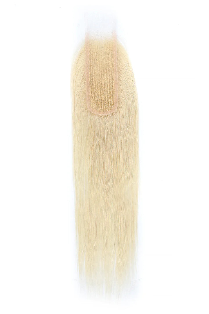 Back view of 2x6 blonde 613 straight swiss lace closure #type_swiss-hd