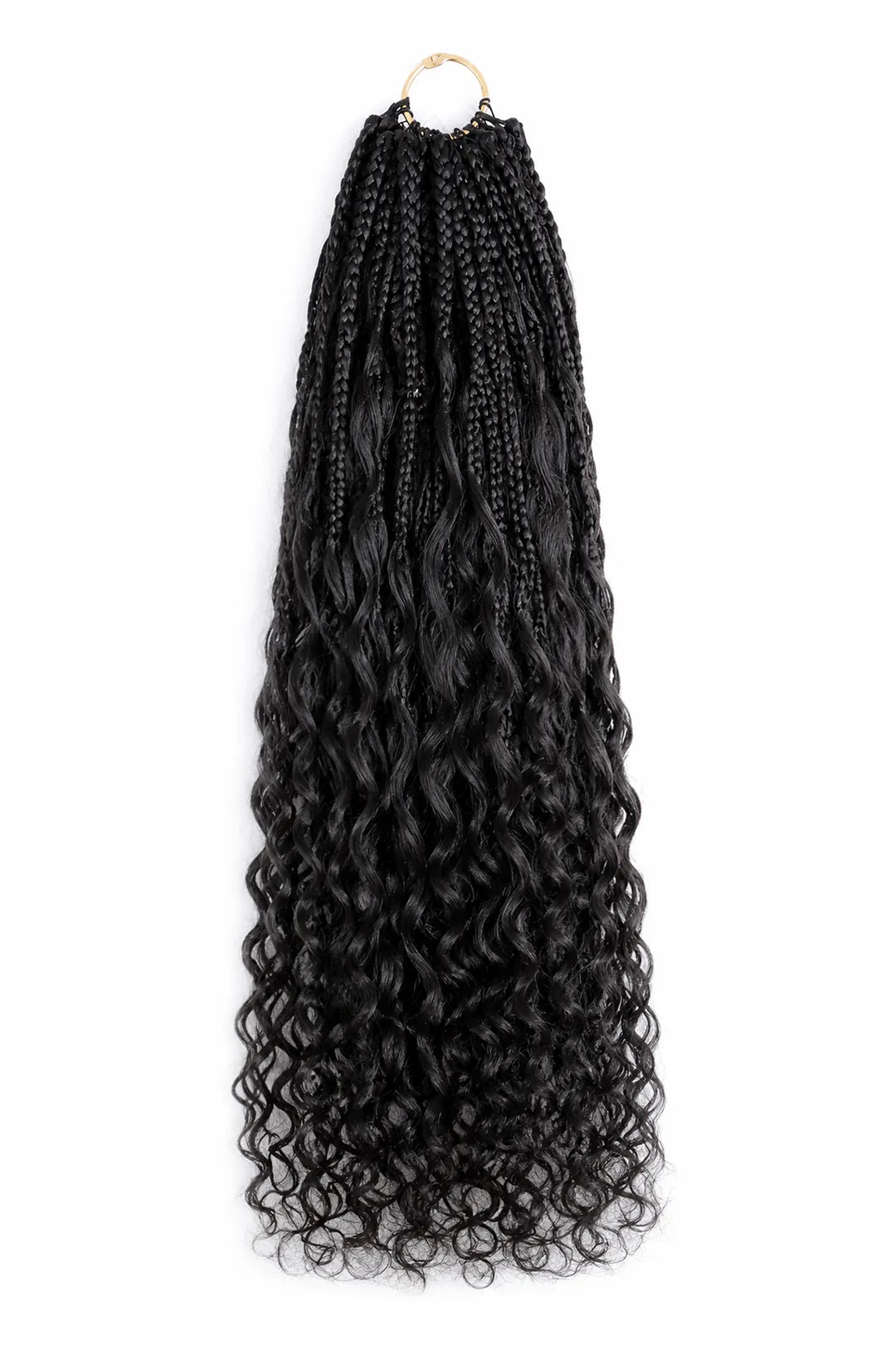 Boho Crochet Box Braids Pre-Looped Deep Wave Curls Human Hair 40 Strands