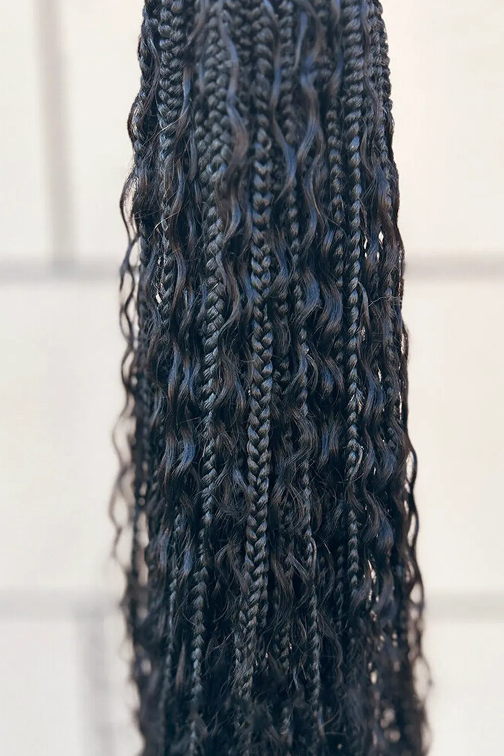 Boho Crochet Box Braids with Human Hair Curls Pre-Looped Deep Wave 20  Strands