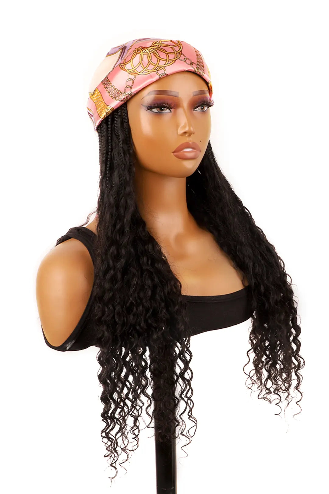 Braided Headband Boho Style with Human Hair Curls