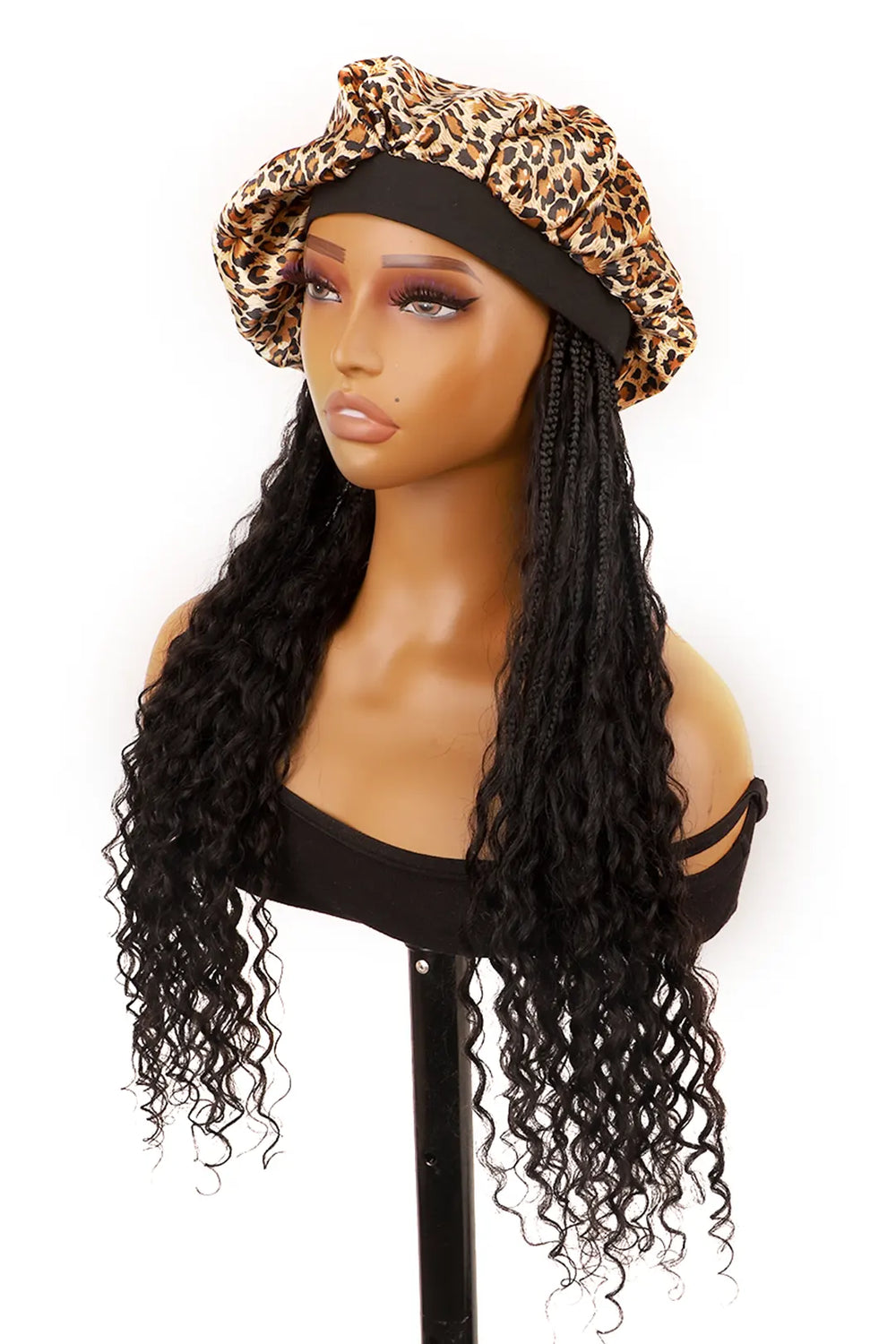 Braided Headband Boho Style with Human Hair Curls 8