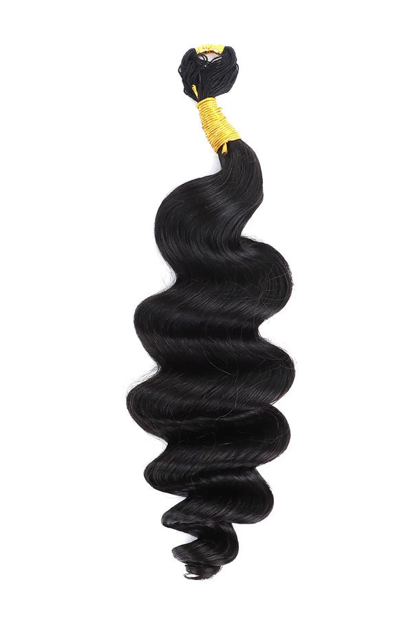 Tresses à plumes au crochet – Cheveux humains ondulés lâches à 2 brins