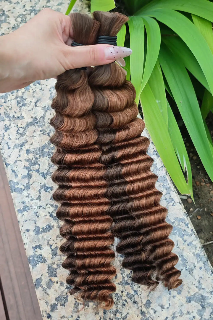 Pelo a Granel Color Piano #4/#30 Onda Profunda para Trenzar BU29