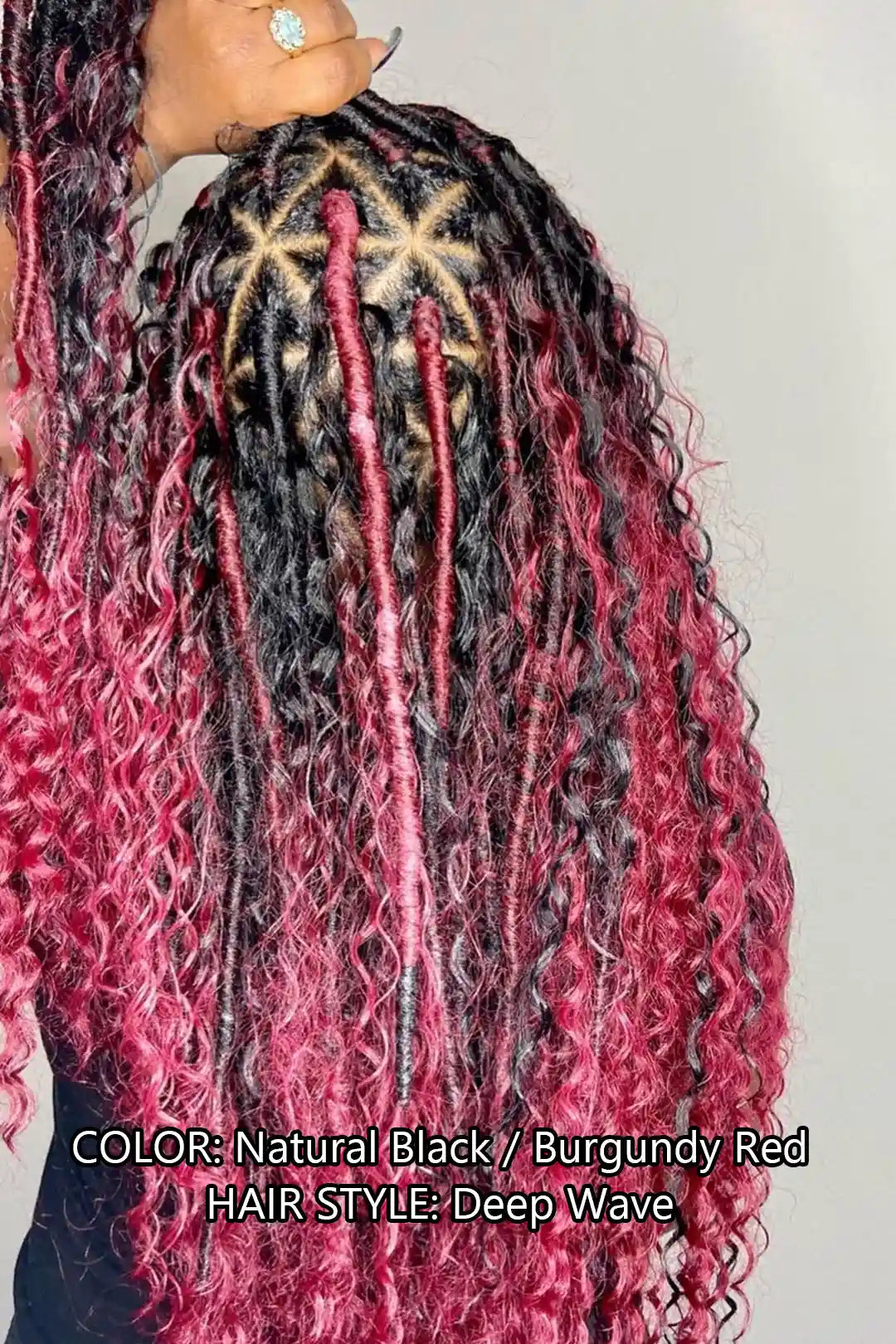 Bulk Human Hair For Braiding Burgundy Red Deep Wave BU19