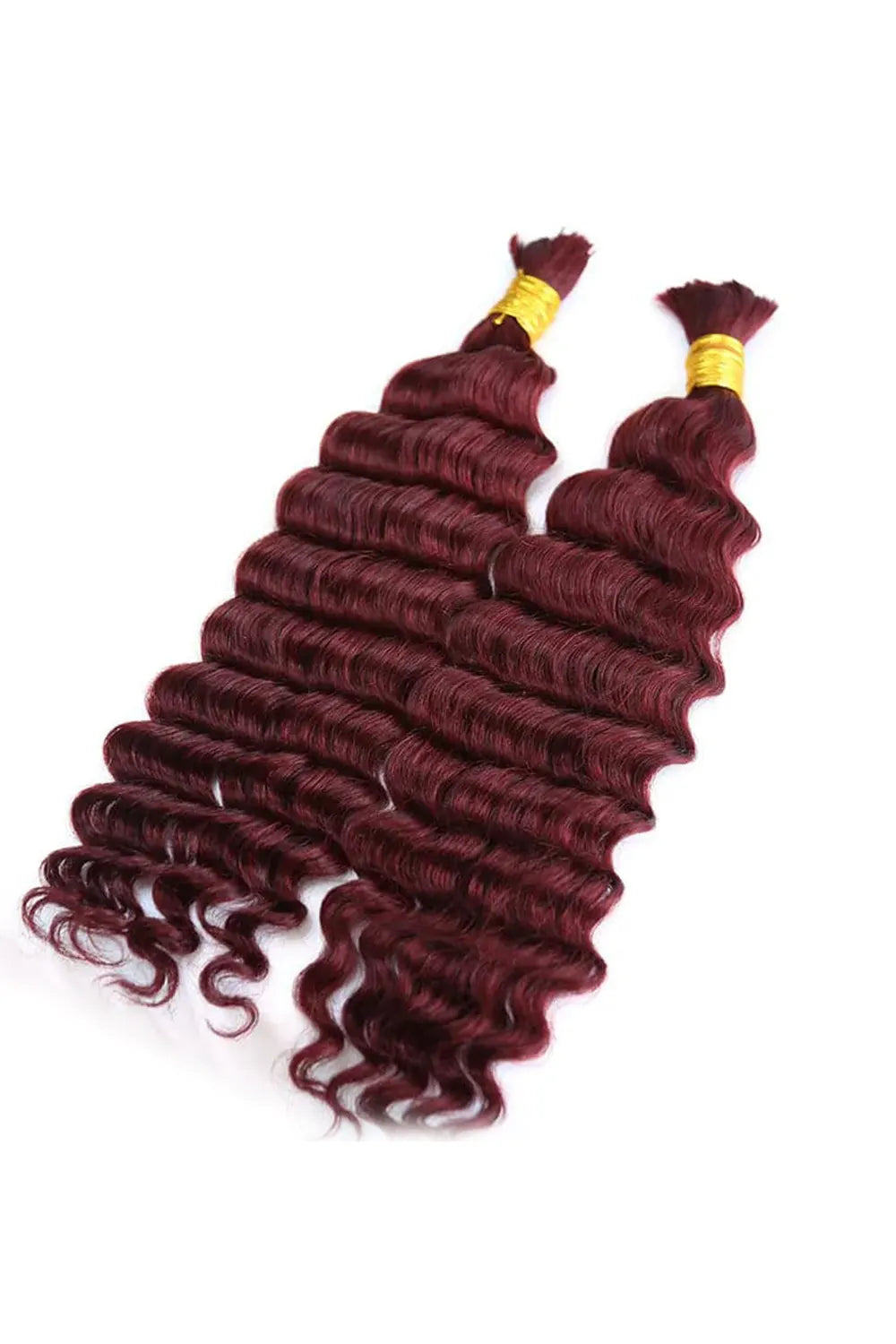 Bulk Human Hair For Braiding Burgundy Deep Wave BU19